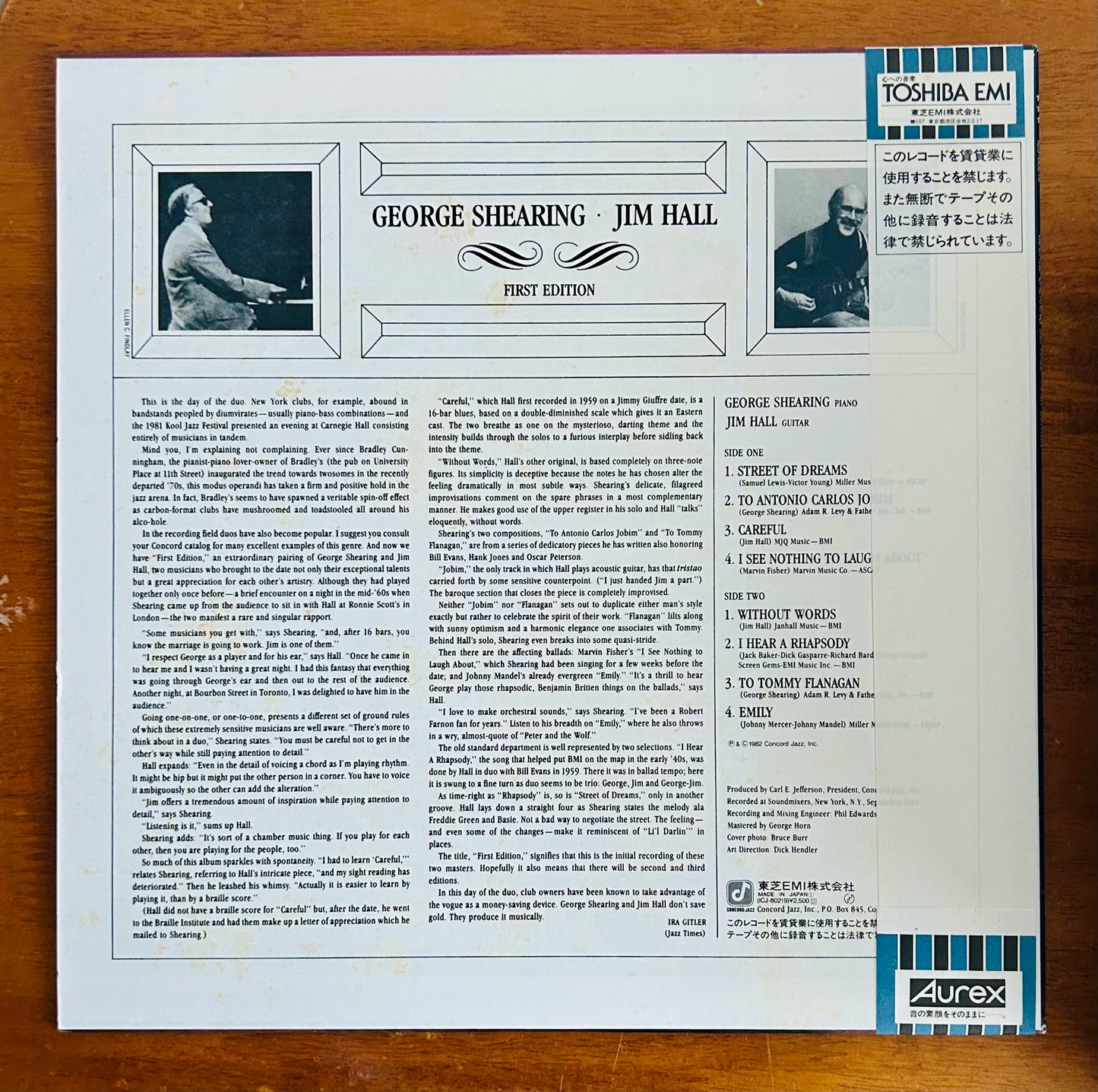 George Shearing,Jim Hall/ First Edition(JapanPress1982 REISSUE)