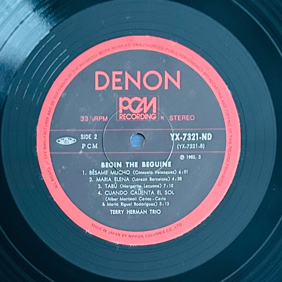 Terry Herman Trio/ Begin The Beguine(original1983)Digital Recording