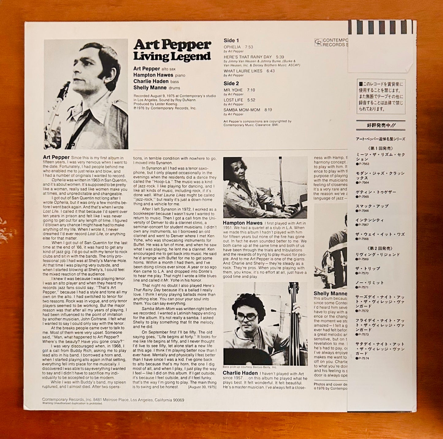 Art Pepper/ Living Legend(JapanPress Reissue1982)