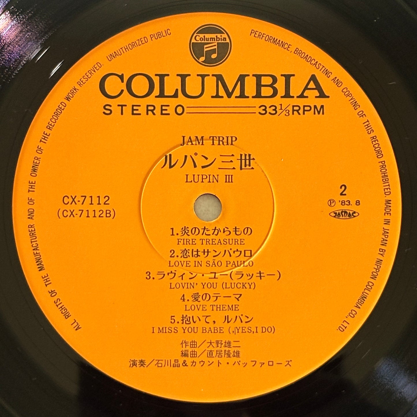 Akira Ishikawa & Count Buffaloes / Jam Trip Lupin III(Original 1983)