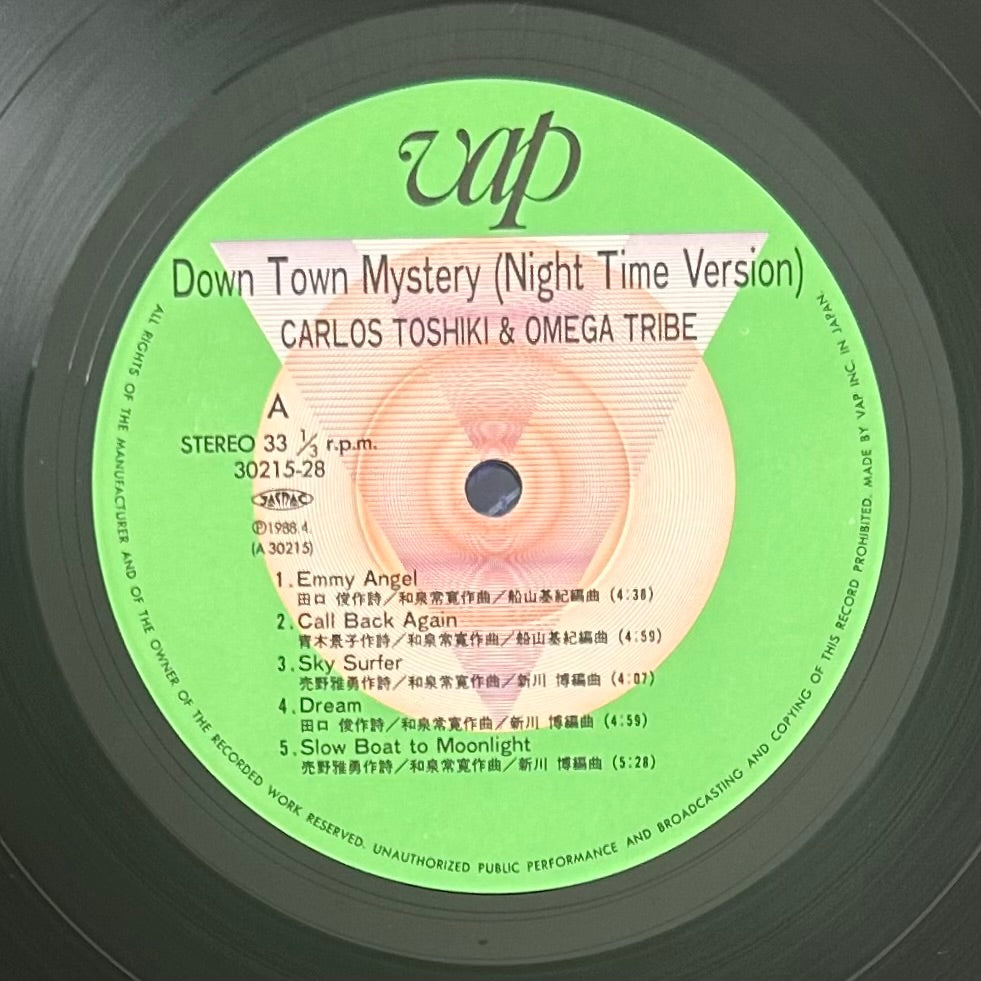Carlos Toshiki & Omega Tribe/ Down Town Mystery Night Time Version  (original 1988)