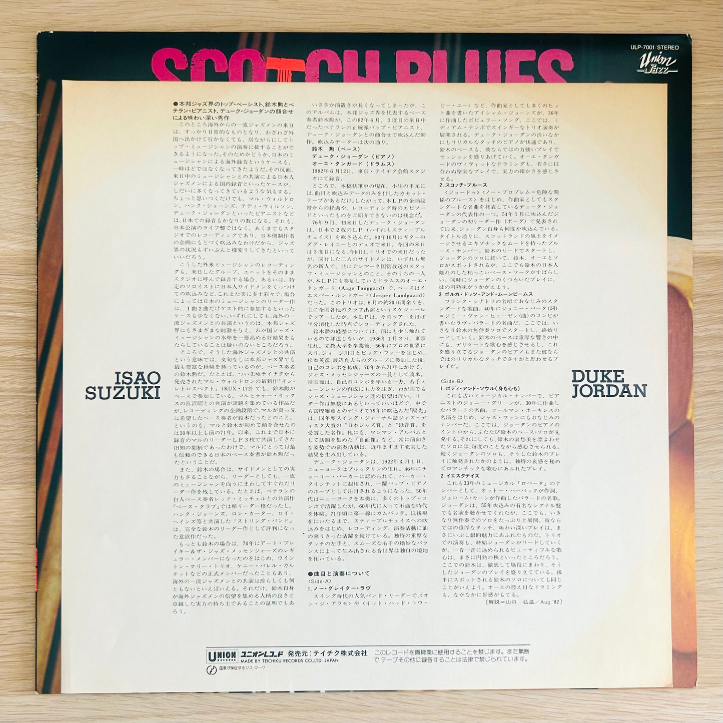 Isao Suzuki Meets Duke Jordan/ Scotch Blues  (original 1982)