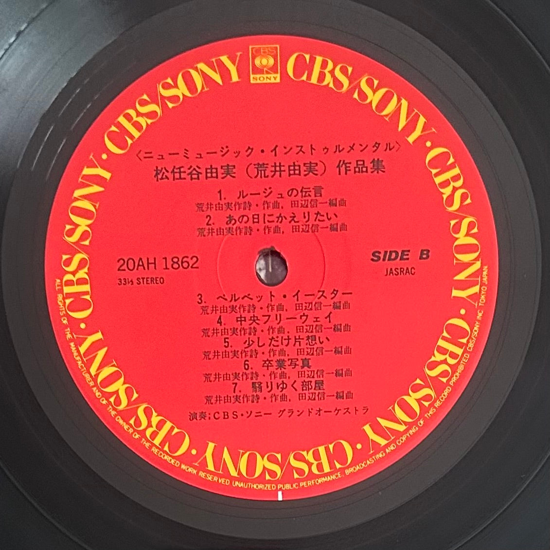 CBS Sony Grand Orchestra/ Instrumental Music of Yumi Matsutoya (Yumi Arai)  (1985)