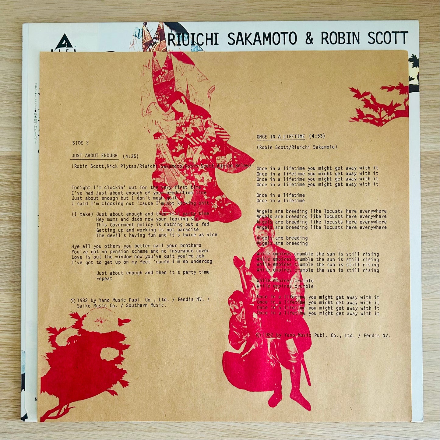 Riuichi Sakamoto & Robin Scott/ The Arrangement  (original 1983)  12" Single