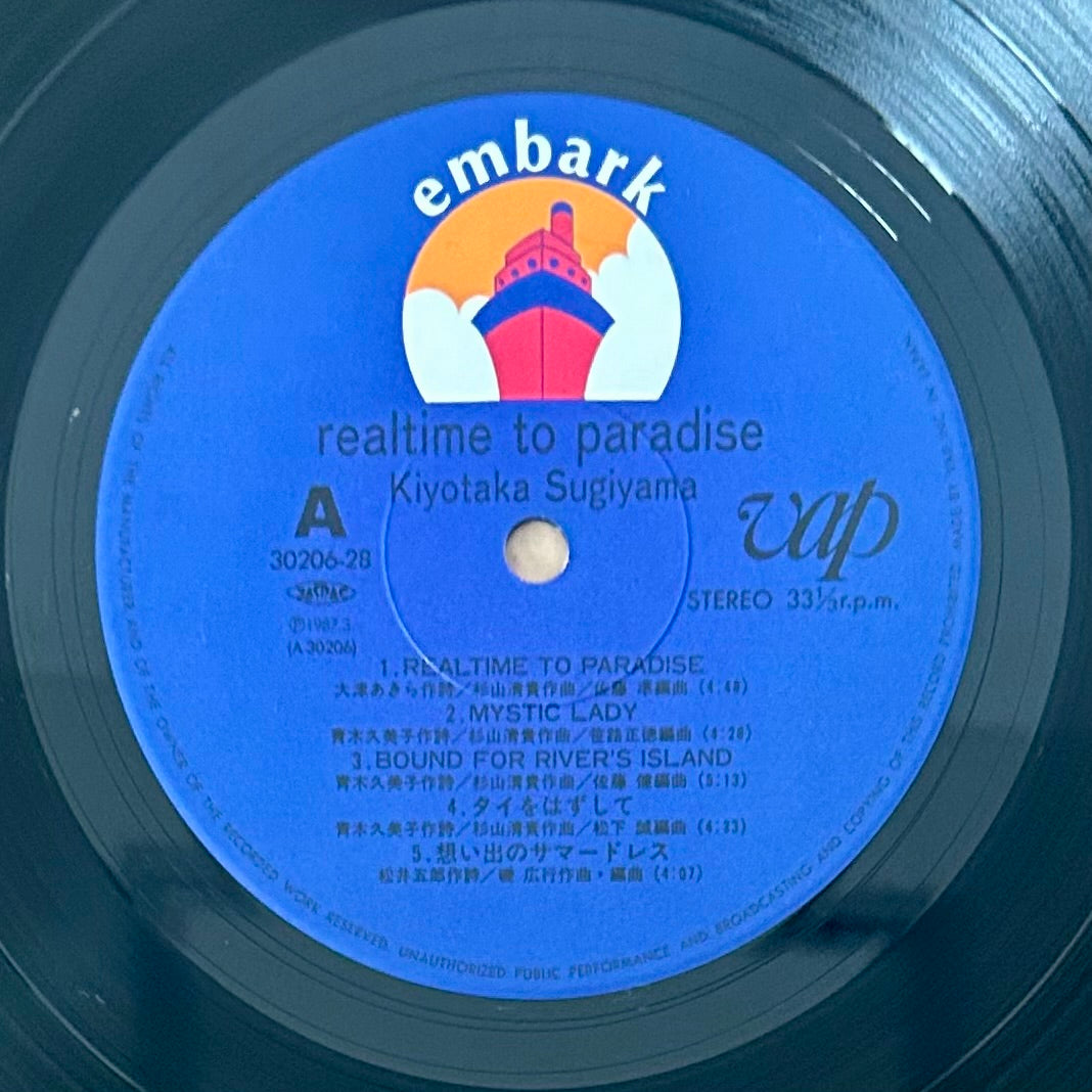 Kiyotaka Sugiyama/ Realtime to Paradise   (original 1987)