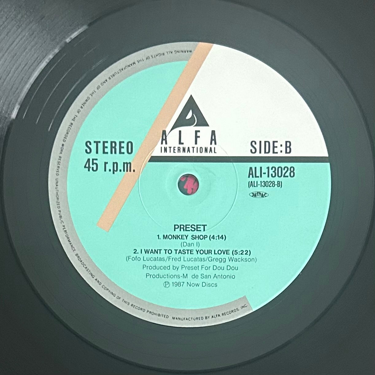 Preset/ Monkey Shop  (JAPAN PRESS 1987)