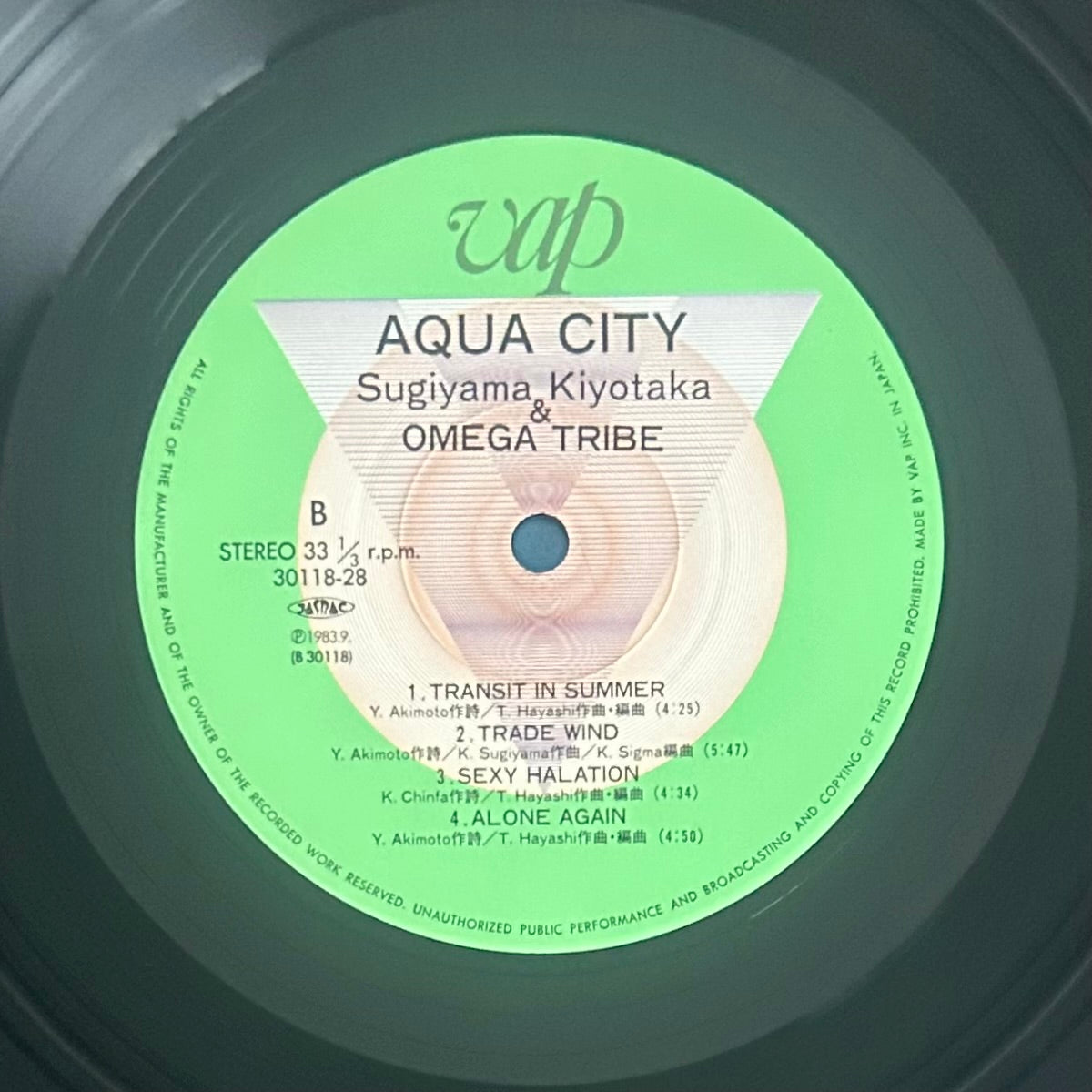Kiyotaka Sugiyama & Omega Tribe / Aqua City  (original 1983)