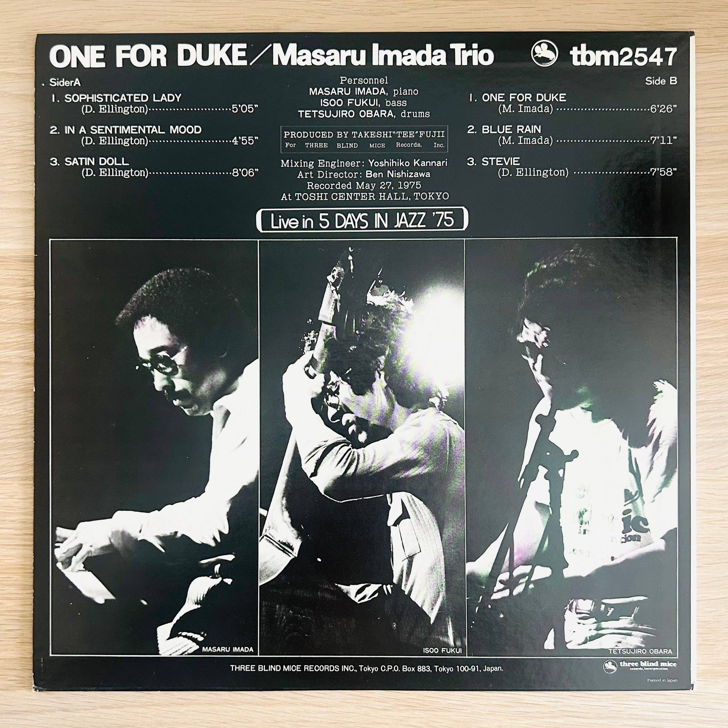 LP国内盤ONE FOR DUKE Masaru Imada Masaru Imada Trio/ One For Duke (Reissue 1978) – Wabi Records