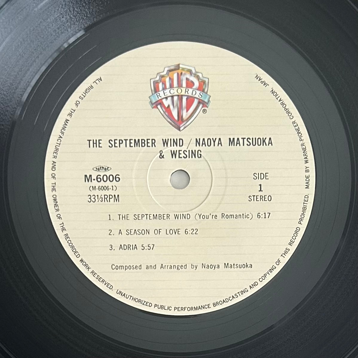 Naoya Matsuoka & Wesing / The September Wind  (original 1982)