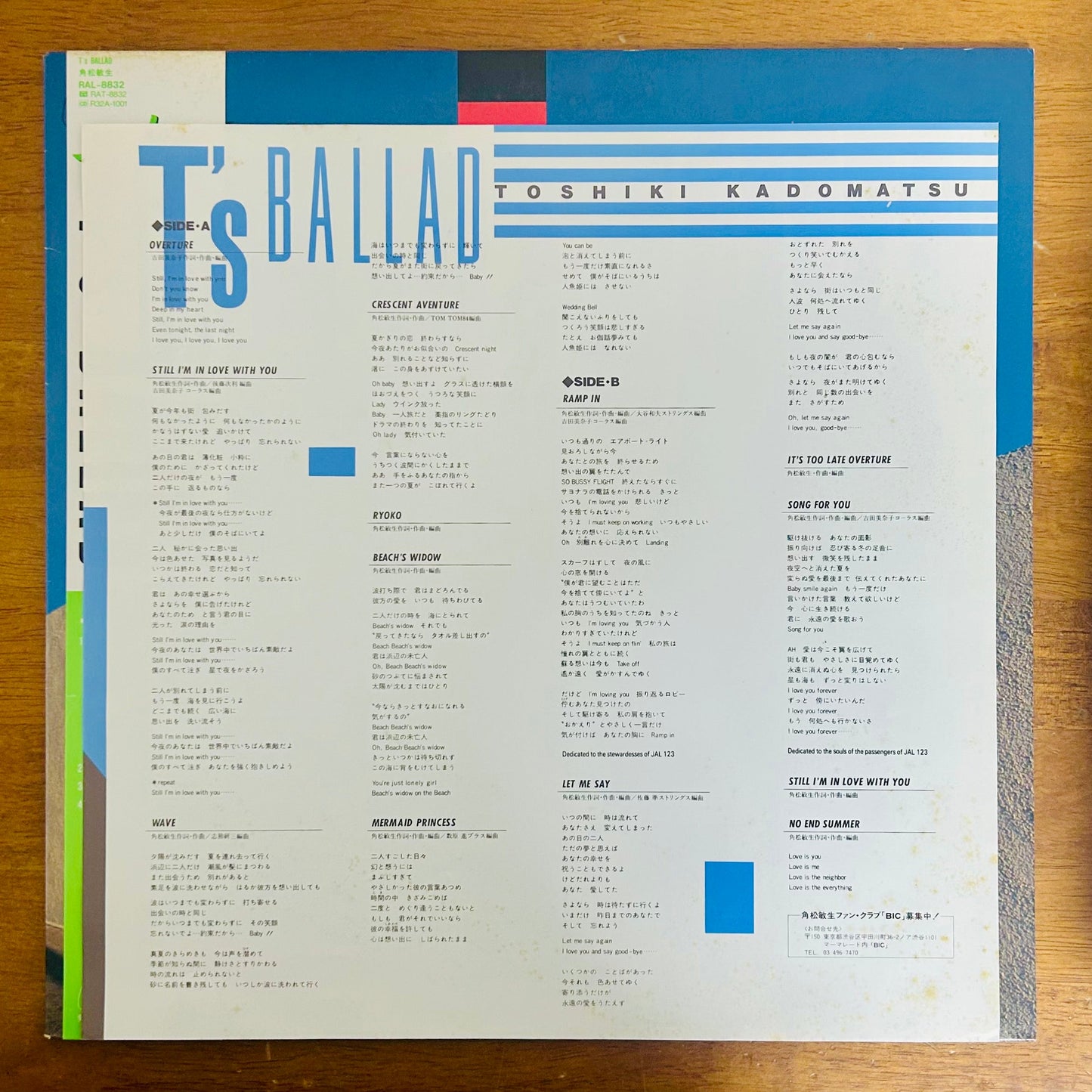 Toshiki Kadomatsu / T’s Ballad  (original 1985)