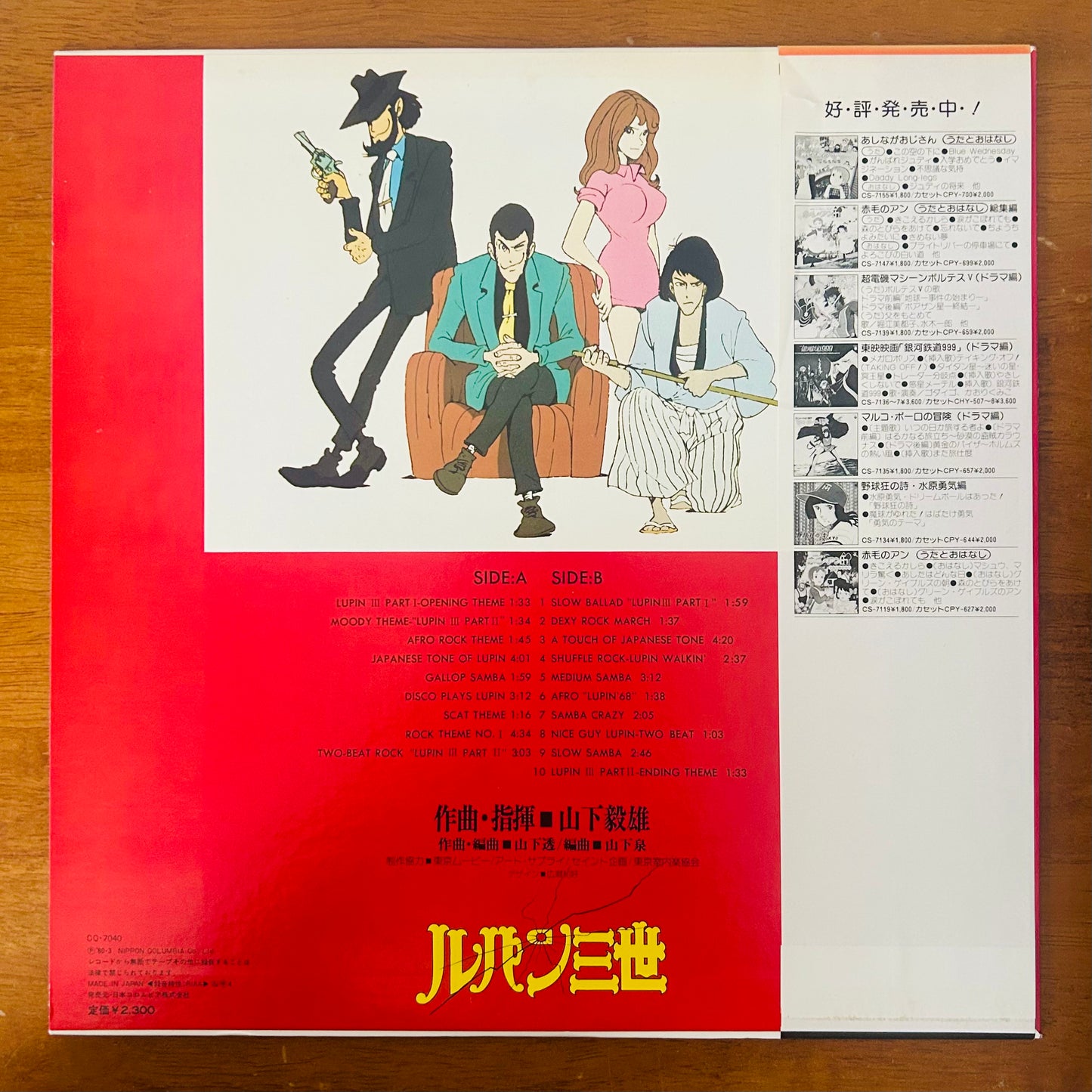 Takeo Yamashita/ Lupin the Third TV Original BGM Collection  (original 1980)