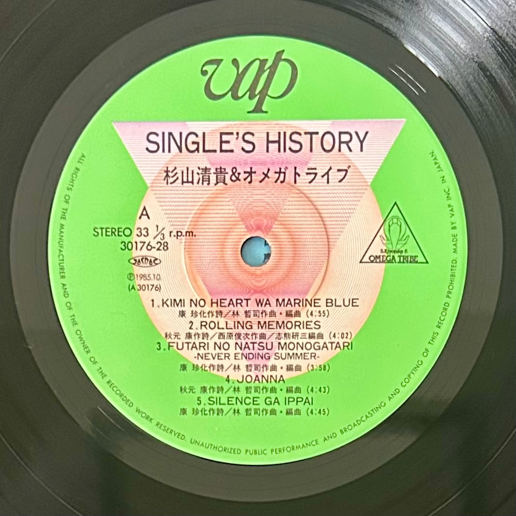 Kiyotaka Sugiyama & Omega Tribe/ Single's History  (original 1985)