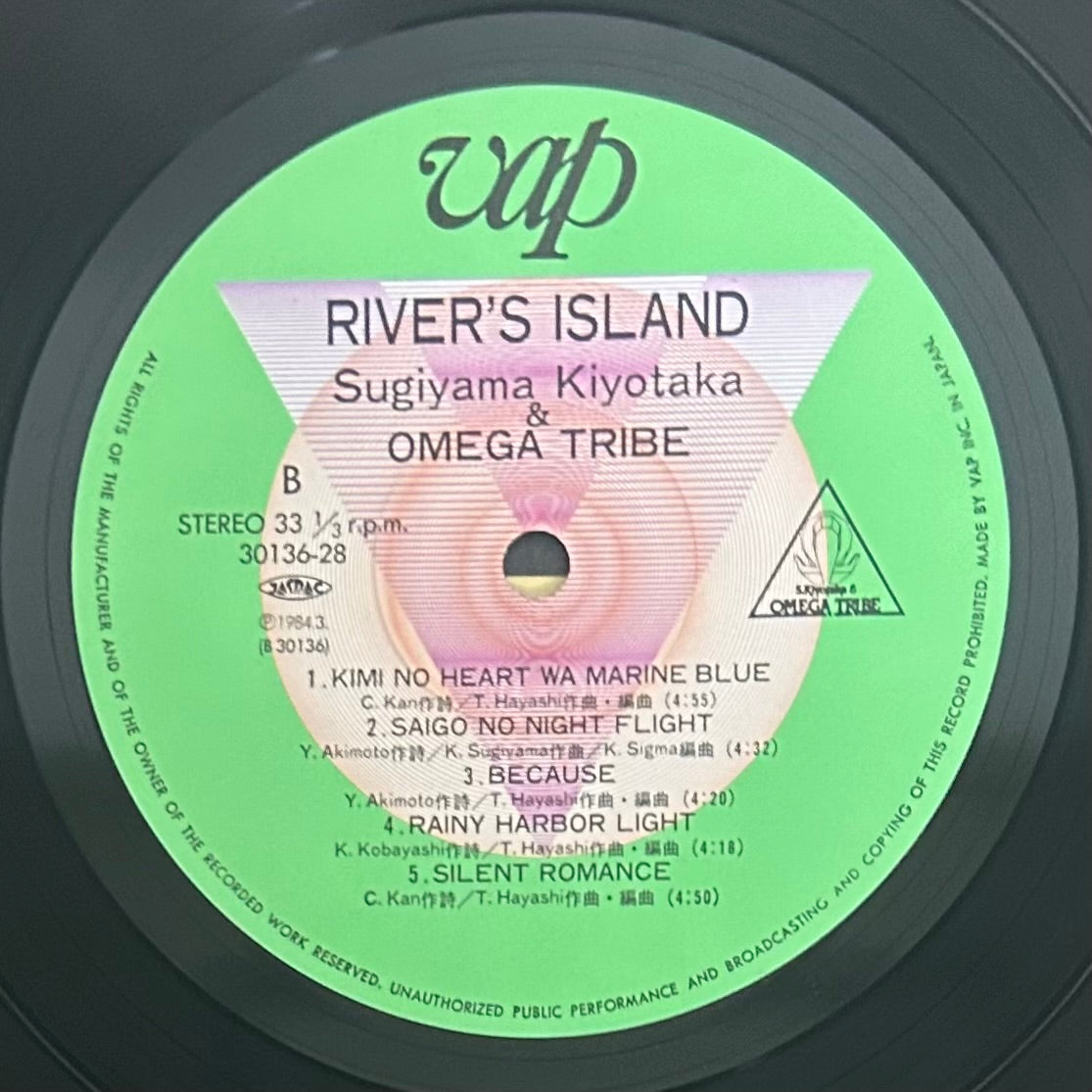 Kiyotaka Sugiyama & Omega Tribe/ River’s Island  (original 1984)