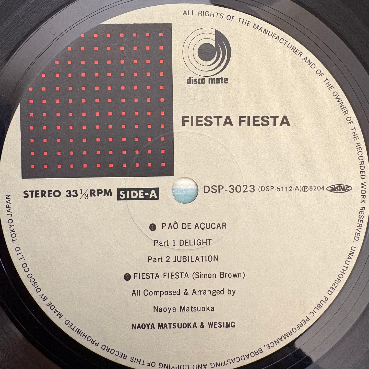 Naoya Matsuoka & Wesing / Fiesta Fiesta  (2nd press 1982)