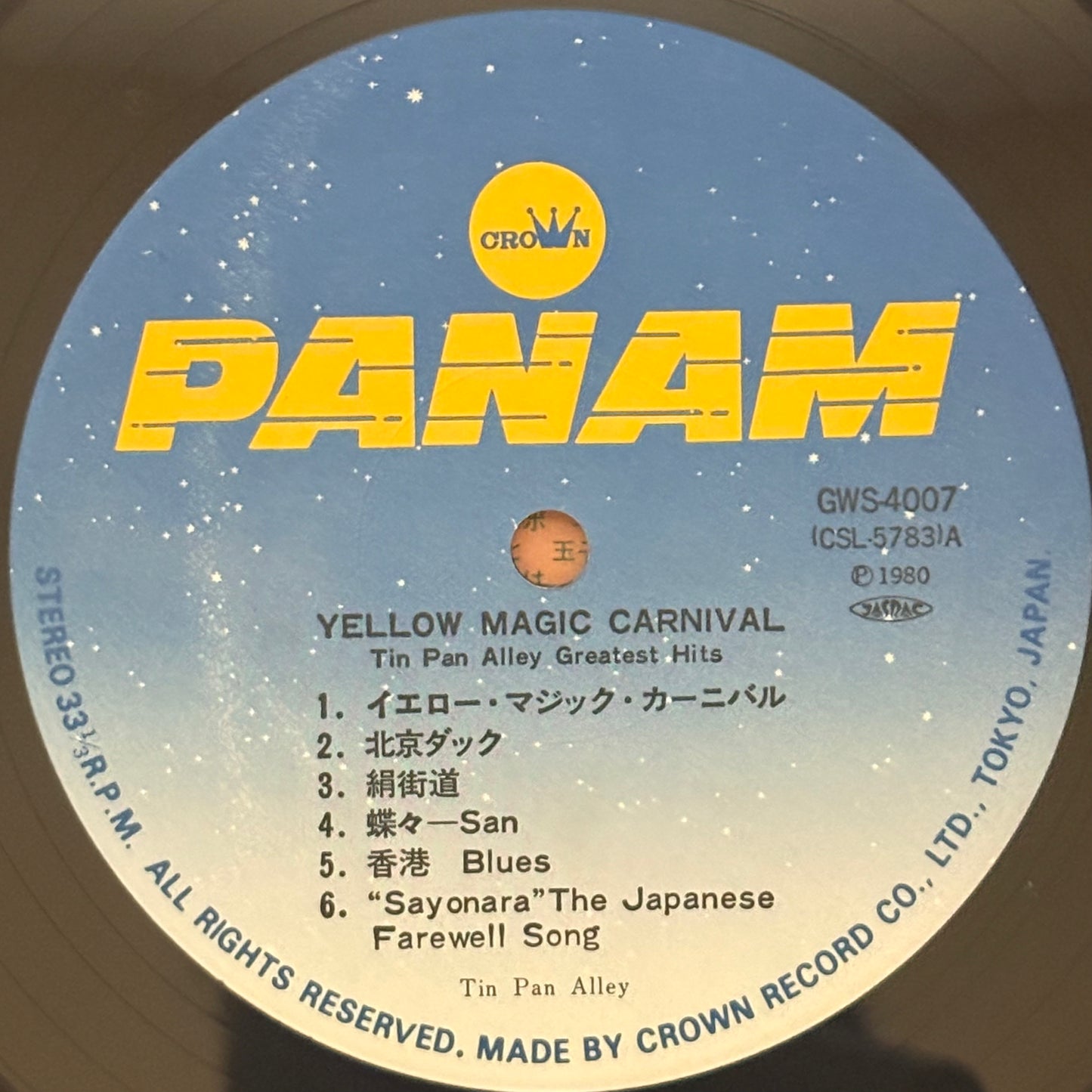 Tin Pan Alley /Yellow Magic Carnival - Tin Pan Alley Greatest Hits（Original1980）