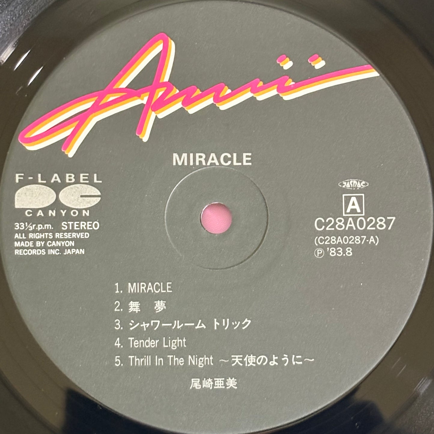 Amii Ozaki / Miracle（Original 1983）