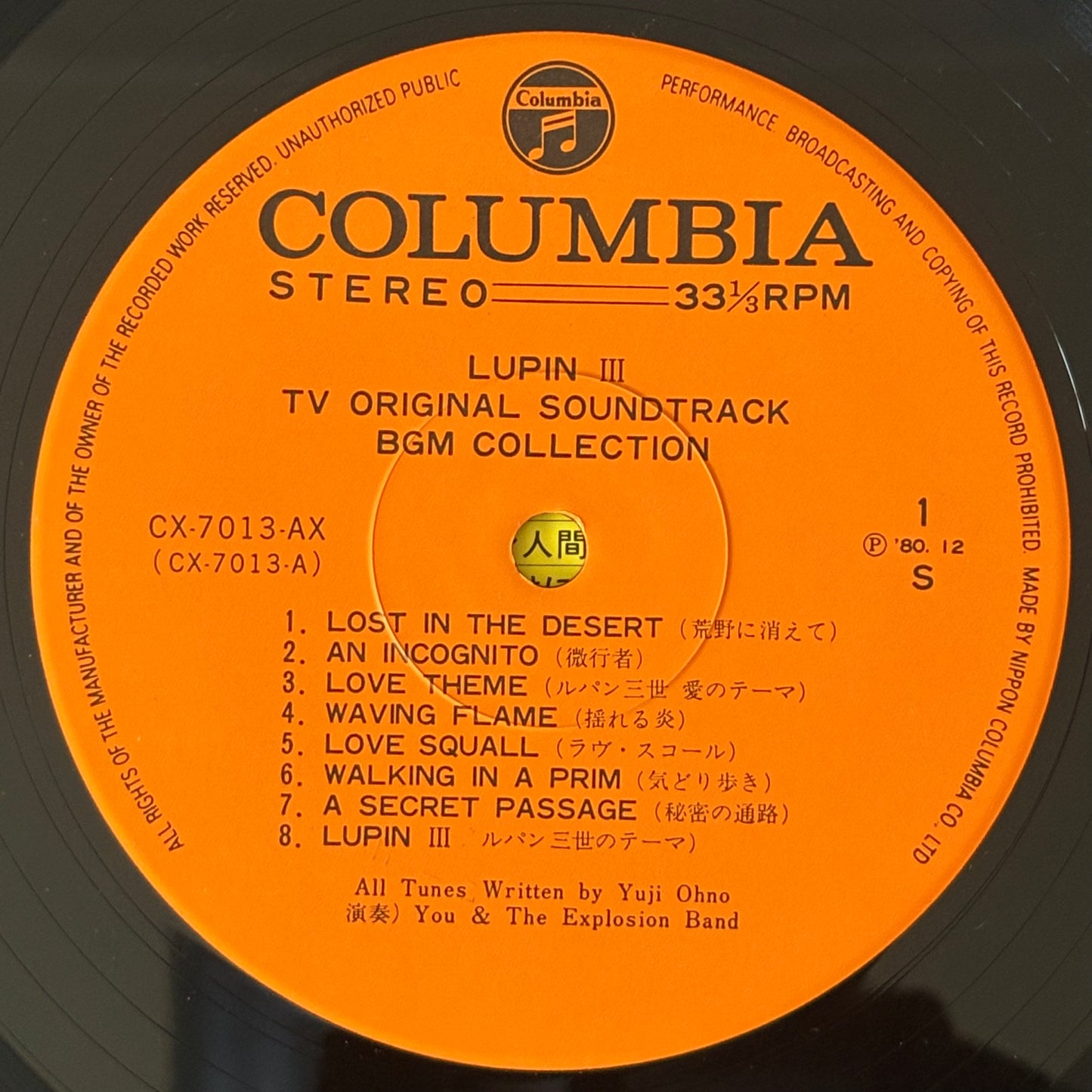 Yuji Ohno / Lupin the Third TV Original Soundtrack BGM Collection（Original 1980 ）