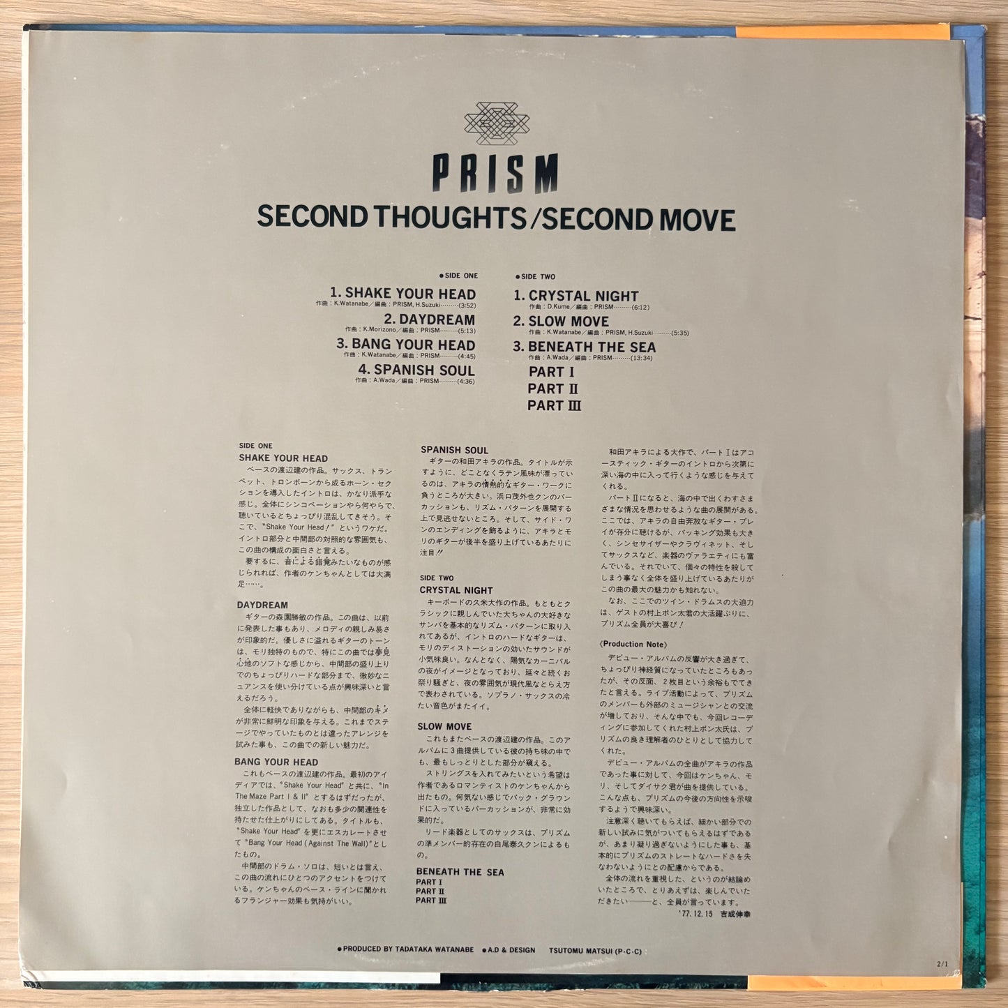 Prism / Second Thoughts / Second Move（Original 1978）